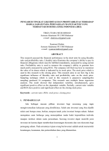 1 pengaruh tingkat likuiditas dan profitabilitas terhadap