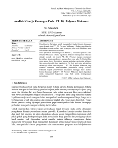 Analisis Kinerja Keuangan Pada PT. BS. Polymer Makassar