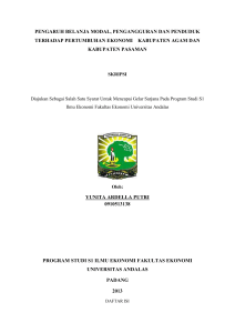 pengaruh belanja modal, pengangguran dan penduduk terhadap