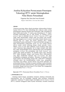 Analisa Kelayakan Perencanaan Penerapan Teknologi IPTV untuk