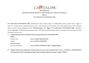 pengumuman ringkasan risalah rapat umum pemegang saham luar