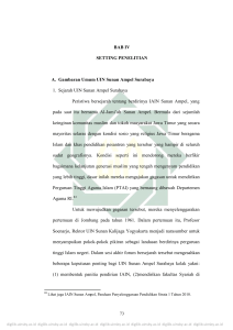 BAB IV SETTING PENELITIAN A. Gambaran Umum UIN Sunan