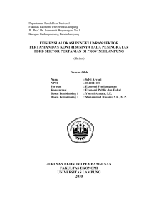 efisiensi alokasi pengeluaran sektor pertanian dan kontribusinya