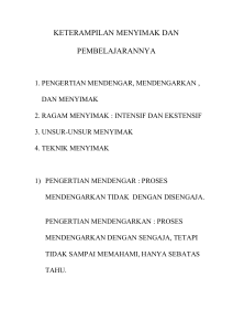 keterampilan menyimak dan pembelajarannya