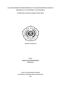 analisis efisiensi tehnik perbankan syariah di indonesia dengan