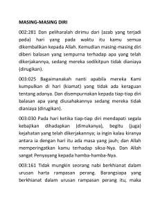 MASING-MASING DIRI 002:281 Dan peliharalah dirimu dari (azab