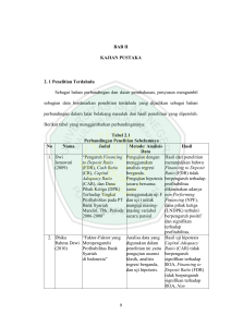 BAB II KAJIAN PUSTAKA 2. 1 Penelitian Terdahulu Sebagai bahan