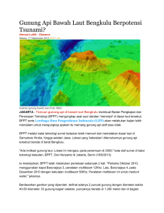 Gunung Api Bawah Laut Bengkulu Berpotensi Tsunami?