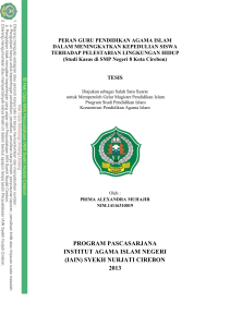 program pascasarjana institut agama islam negeri (iain)