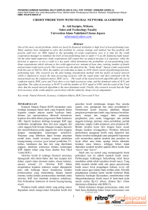 1 CREDIT PREDICTION WITH NEURAL NETWORK