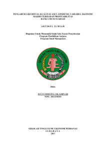i PENGARUH LIKUIDITAS, KUALITAS ASET, EFISIENSI, VARIABEL
