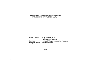 rps manajemen mutu - Program Studi Diploma IV Pertanahan