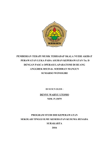 pemberian terapi musik perawatan luka pada dengan pasca oper