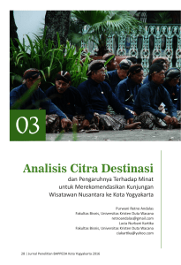 Analisis Citra Destinasi - Bappeda Kota Yogyakarta