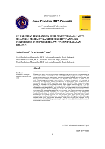 Jurnal Pendidikan MIPA Pancasakti