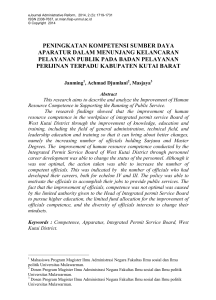 peningkatan kompetensi sumber daya aparatur dalam menunjang