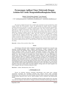 Perancangan Aplikasi Timer Elektronik Dengan Arduino Kit Untuk