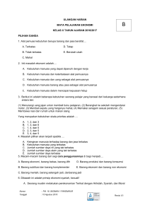 ULANGAN HARIAN MATA PELAJARAN EKONOMI KELAS X