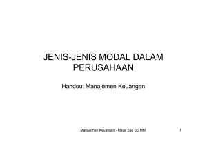 jenis-jenis modal dalam perusahaan