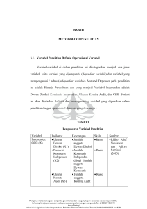 BAB III METODOLOGI PENELITIAN 3.1. Variabel Penelitian Definisi