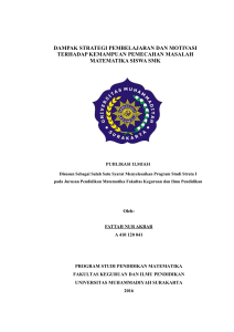 dampak strategi pembelajaran dan motivasi terhadap kemampuan