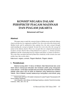 konsep negara dalam perspektif piagam madinah dan