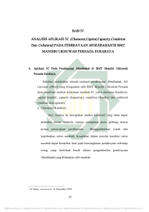 ANALISIS APLIKASI 5C (Character,Capital,Capacity,Condition