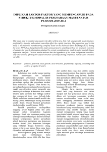 implikasi faktor-faktor yang mempengaruhi pada struktur modal di