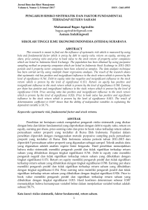 PENGARUH RISIKO SISTEMATIK DAN FAKTOR FUNDAMENTAL