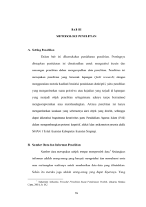 BAB III METODOLOGI PENELITIAN A. Setting Penelitian Dalam bab