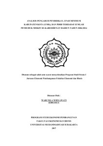 ANALISIS PENGARUH PENDIDIKAN, UPAH MINIMUM