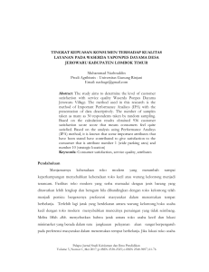 TINGKAT KEPUASAN KONSUMEN TERHADAP KUALITAS