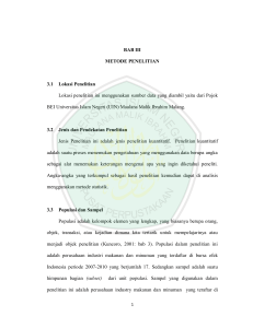 BAB III METODE PENELITIAN 3.1 Lokasi Penelitian Lokasi