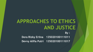 approaches to ethics an justice