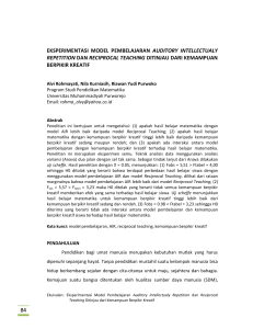 84 eksperimentasi model pembelajaran auditory intellectualy