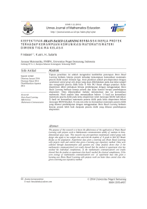 Unnes Journal of Mathematics Education Info Artikel Abstrak