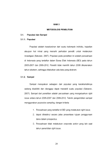 BAB 3 METODOLOGI PENELITIAN 3.1. Populasi dan Sampel 3.1.1