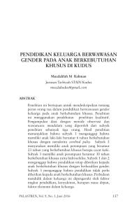 pendidikan keluarga berwawasan gender pada anak berkebutuhan