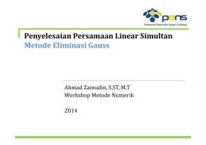Metode Eliminasi Gauss - Ahmad Zainudin`s page