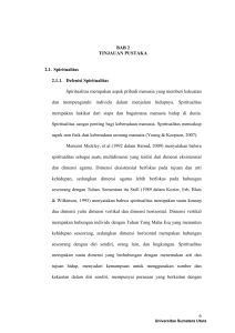 6 BAB 2 TINJAUAN PUSTAKA 2.1. Spiritualitas 2.1.1. Defenisi
