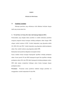 10 BAB II TINJAUAN PUSTAKA 2.1 Penelitian Terdahulu Beberapa