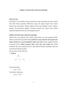 1 MODEL MATEMATIKA SISTEM ELEKTRIK