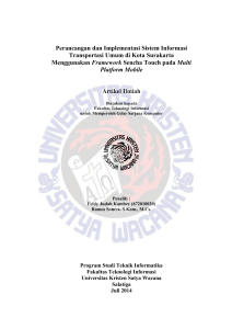 Perancangan Dan Implementasi Sistem Informasi Transportasi