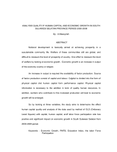 ANALYSIS QUALITY IF HUMAN CAPITAL AND ECONOMIC