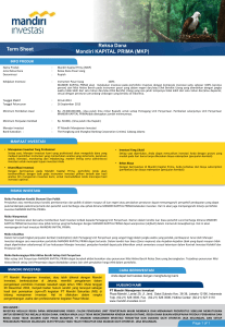 Term Sheet Reksa Dana Mandiri KAPITAL PRIMA (MKP)