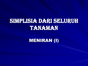 SIMPLISIA dArI SELUrUH TANAMAN