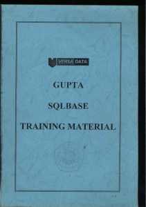 Versa Data Gupta SQLBASE Training Material