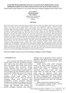 ANALISIS PENGARUH KUALITAS LAYANAN DAN