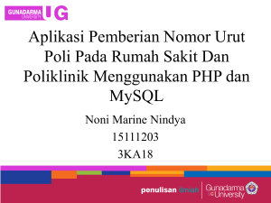 Aplikasi Pemberian Nomor Urut Poli Pada Rumah Sakit Dan