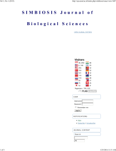 SIMBIOSIS Journal of Biological Sciences